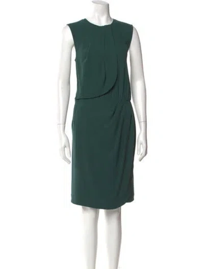 Pre-owned L'agence Crew Neck Knee-length Dress In Green