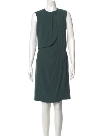 Pre-owned L'agence Crew Neck Knee-length Dress In Green