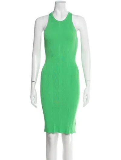 Pre-owned L'agence Crew Neck Knee-length Dress In Green