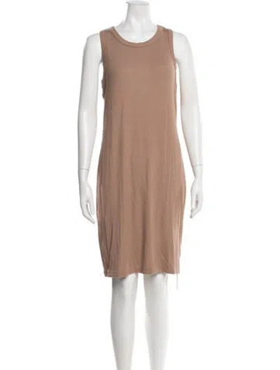 Pre-owned L'agence Crew Neck Knee-length Dress In Neutral