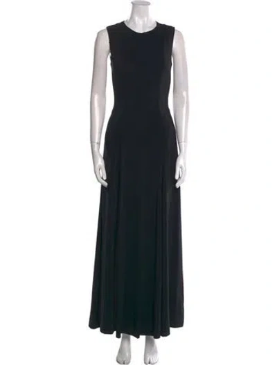 Pre-owned L'agence Crew Neck Long Dress In Black