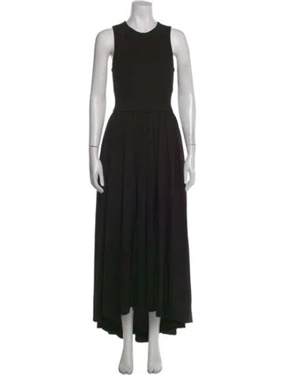 Pre-owned L'agence Crew Neck Long Dress In Black
