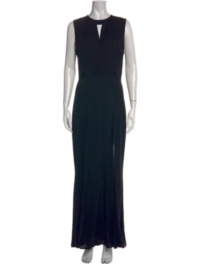 Pre-owned L'agence Crew Neck Long Dress In Black