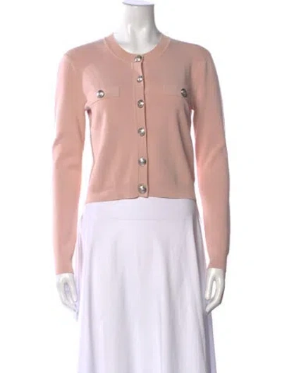 Pre-owned L'agence Crew Neck Long Sleeve Button-up Top In Pink