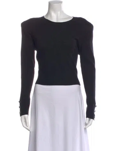Pre-owned L'agence Crew Neck Long Sleeve Top W/ Tags In Black