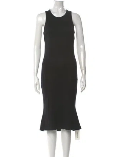 Pre-owned L'agence Crew Neck Midi Length Dress In Black