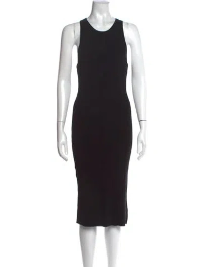 Pre-owned L'agence Crew Neck Midi Length Dress In Black