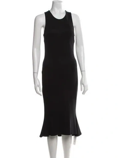 Pre-owned L'agence Crew Neck Midi Length Dress In Black