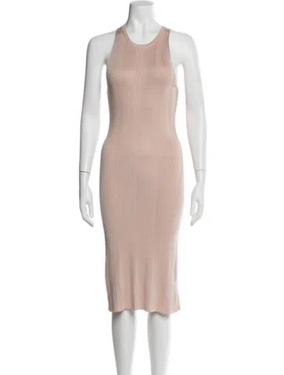 Pre-owned L'agence Crew Neck Midi Length Dress In Pink