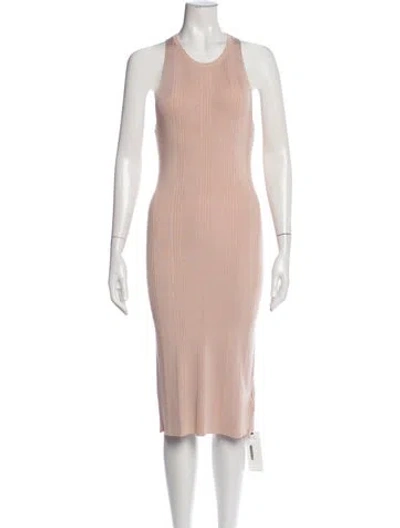 Pre-owned L'agence Crew Neck Midi Length Dress In Pink