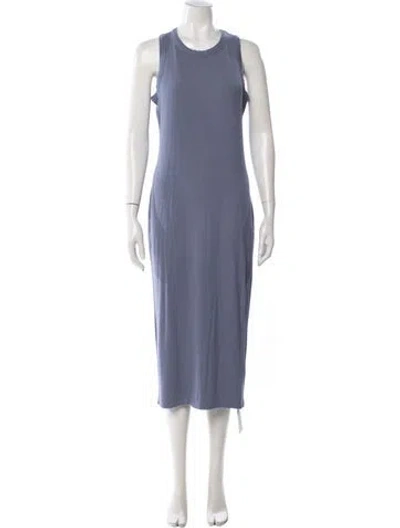 Pre-owned L'agence Crew Neck Midi Length Dress In Purple