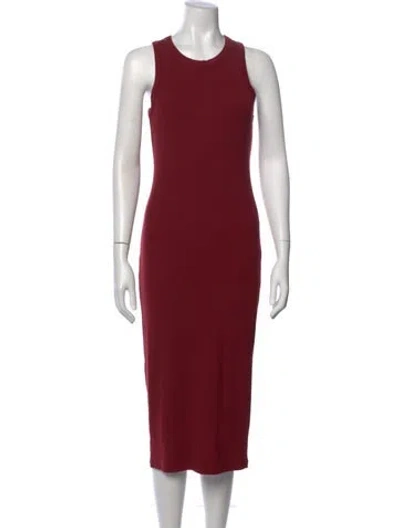 Pre-owned L'agence Crew Neck Midi Length Dress In Red