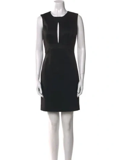 Pre-owned L'agence Crew Neck Mini Dress In Black