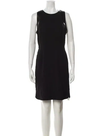Pre-owned L'agence Crew Neck Mini Dress In Black