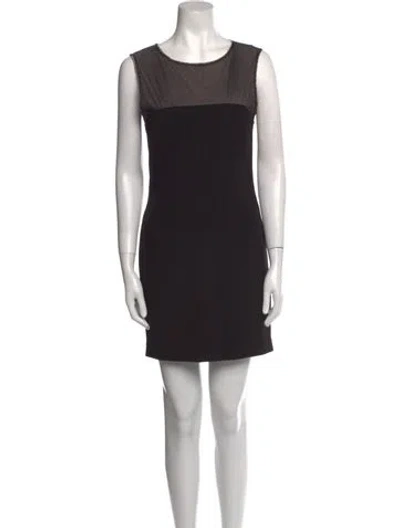 Pre-owned L'agence Crew Neck Mini Dress In Black