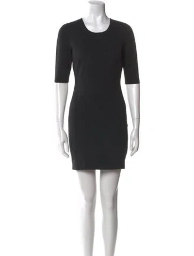 Pre-owned L'agence Crew Neck Mini Dress In Black