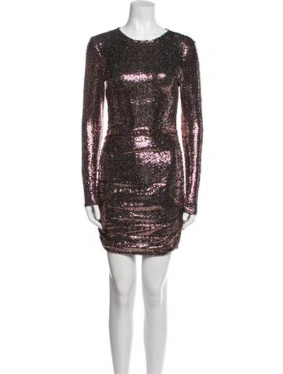 Pre-owned L'agence Crew Neck Mini Dress In Black