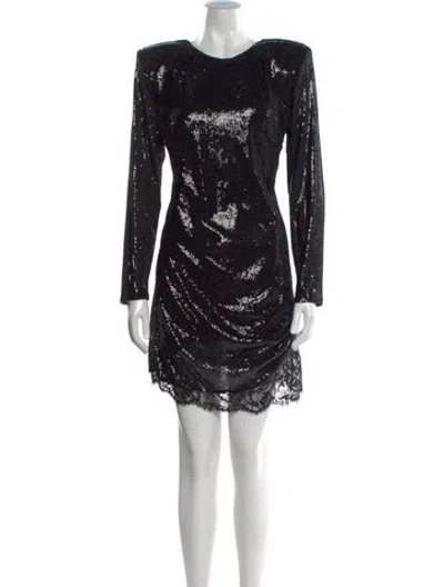 Pre-owned L'agence Crew Neck Mini Dress In Black