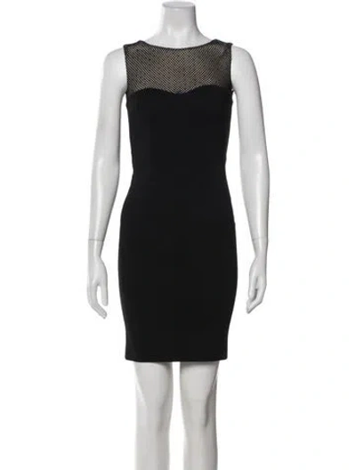 Pre-owned L'agence Crew Neck Mini Dress In Black