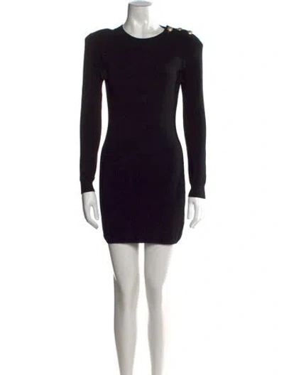 Pre-owned L'agence Crew Neck Mini Dress In Black