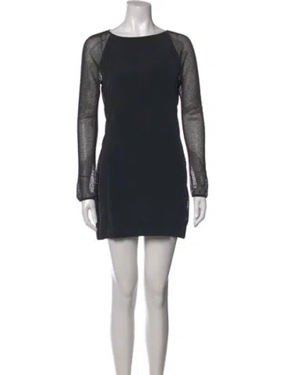 Pre-owned L'agence Crew Neck Mini Dress In Black