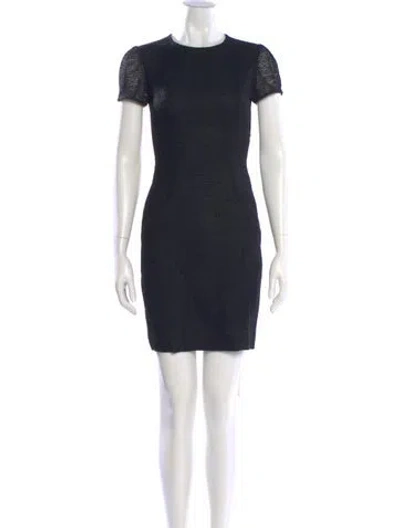 Pre-owned L'agence Crew Neck Mini Dress In Blue