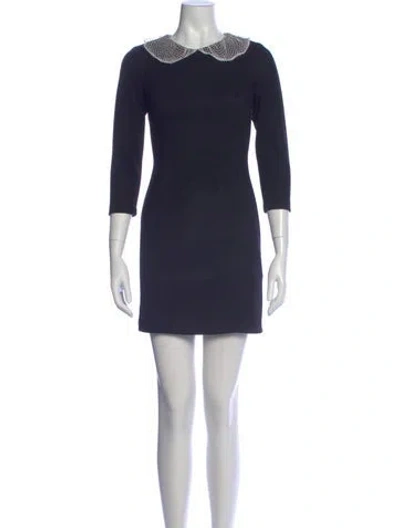 Pre-owned L'agence Crew Neck Mini Dress In Blue