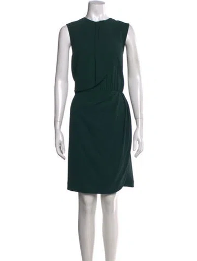 Pre-owned L'agence Crew Neck Mini Dress In Green