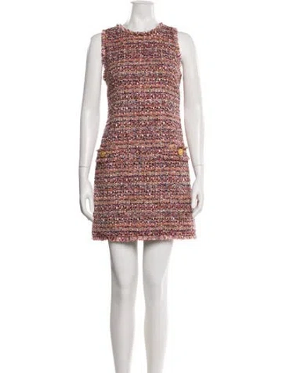 Pre-owned L'agence Crew Neck Mini Dress In Multi