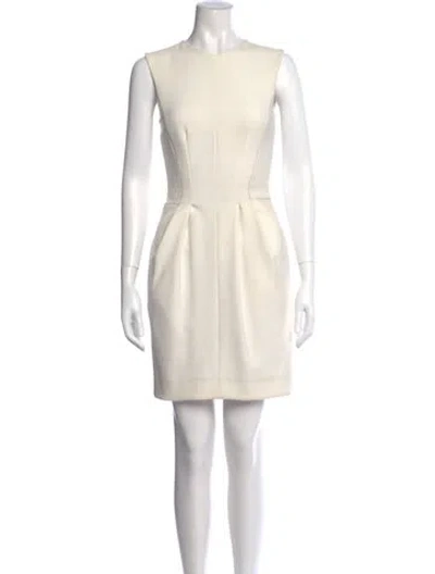 Pre-owned L'agence Crew Neck Mini Dress In Neutral