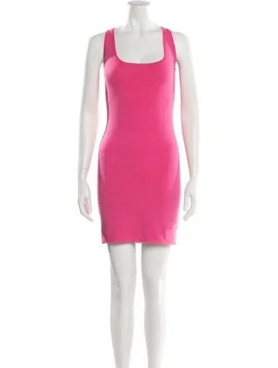 Pre-owned L'agence Crew Neck Mini Dress In Pink