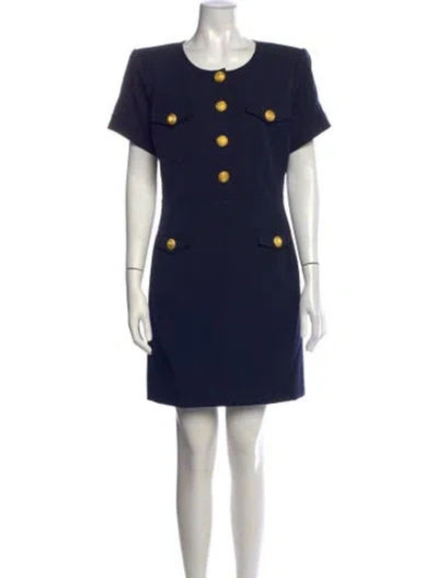 Pre-owned L'agence Crew Neck Mini Dress W/ Tags In Blue