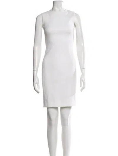 Pre-owned L'agence Crew Neck Mini Dress In White