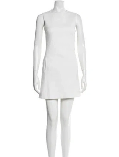 Pre-owned L'agence Crew Neck Mini Dress In White
