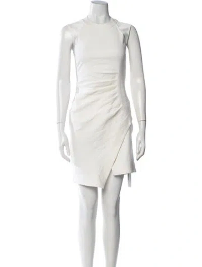 Pre-owned L'agence Crew Neck Mini Dress In White