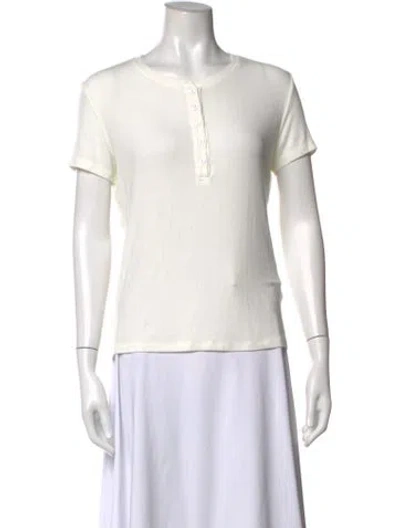 Pre-owned L'agence Crew Neck Short Sleeve Polo In Neutrals