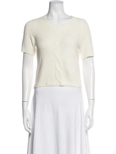 Pre-owned L'agence Crew Neck Short Sleeve Top In Neutrals