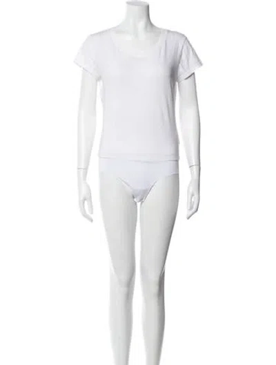 Pre-owned L'agence Crew Neck Short Sleeve T-shirt In White