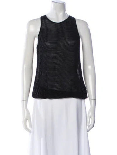 Pre-owned L'agence Crew Neck Sleeveless Top In Black