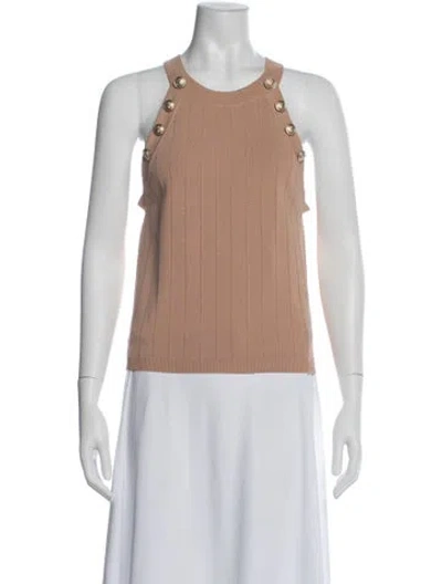 Pre-owned L'agence Crew Neck Sleeveless Top In Neutral