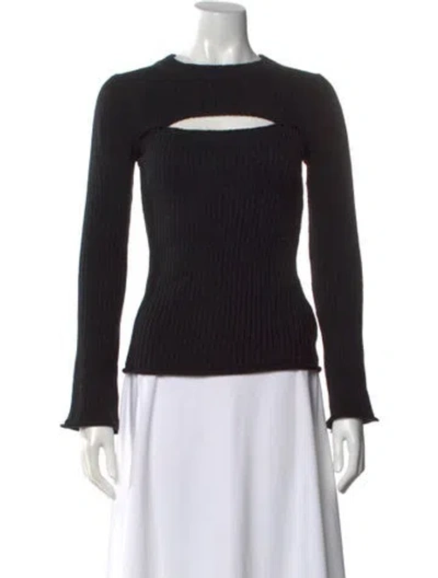 Pre-owned L'agence Crew Neck Sweater In Black