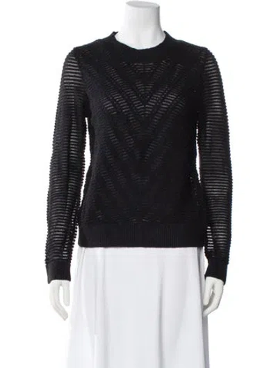 Pre-owned L'agence Crew Neck Sweater In Black