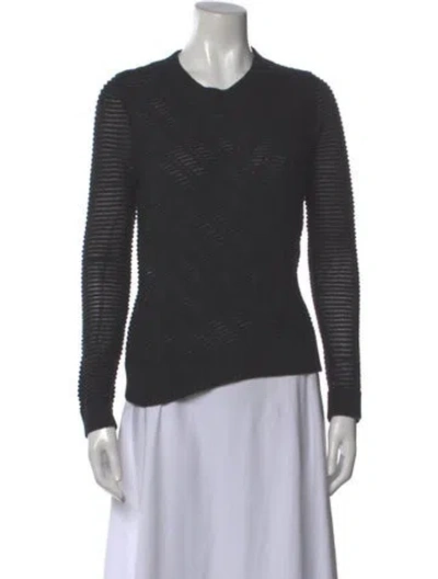 Pre-owned L'agence Crew Neck Sweater In Black