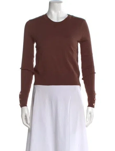 Pre-owned L'agence Crew Neck Sweater In Brown