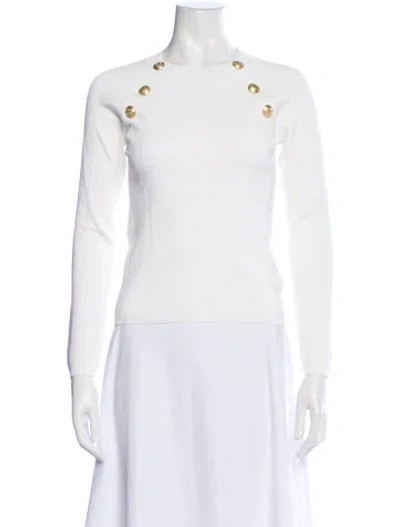 Pre-owned L'agence Crew Neck Sweater In White