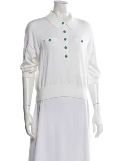 Pre-owned L'agence Crew Neck Sweater In White
