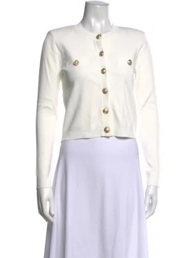 Pre-owned L'agence Crew Neck Sweater In White