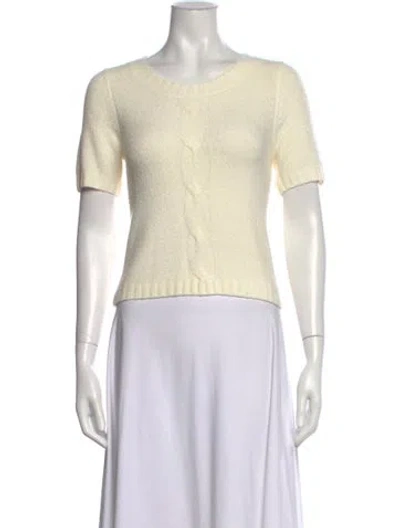 Pre-owned L'agence Crew Neck Sweater In White