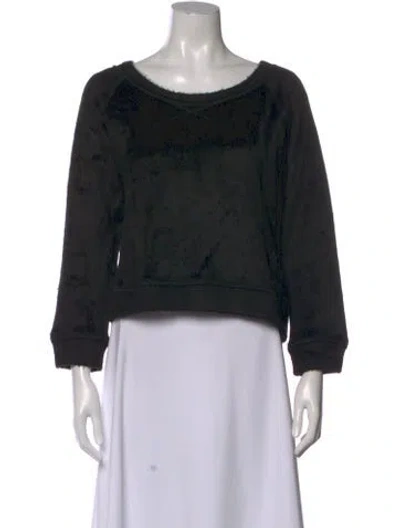 Pre-owned L'agence Crew Neck Three-quarter Sleeve Sweatshirt In Black