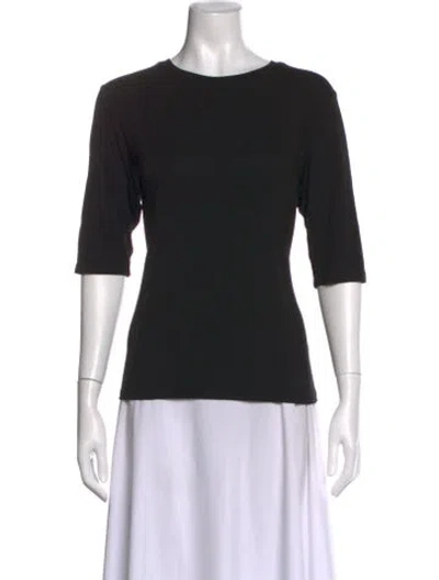 Pre-owned L'agence Crew Neck Three-quarter Sleeve Top W/ Tags In Black